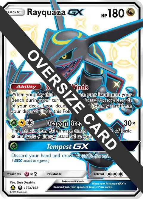 Rayquaza GX #177a/168 Holofoil Pokémon card from Jumbo Cards