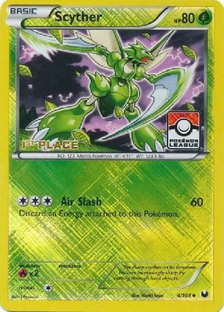 Scyther - 4/108 Pokemon League [1st Place] #004/108 Reverse Holofoil Pokémon card from League & Championship Cards
