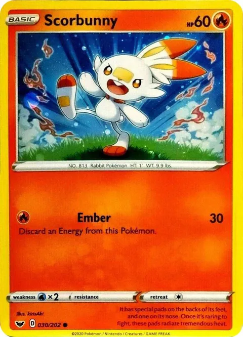 Scorbunny - 030/202 Cosmos Holo #030/202 Holofoil Pokémon card from Blister Exclusives
