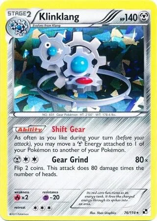 Klinklang - 76/114 Cracked Ice Holo #076/114 Reverse Holofoil Pokémon card from Blister Exclusives