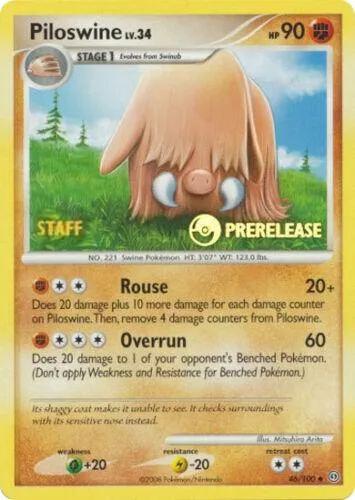 Piloswine - 46/100 Prerelease [Staff] #46/100 Pokémon card from Nintendo Promos