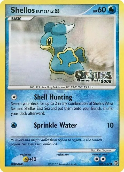Shellos East Sea - 106/132 Origins Game Fair 2008 #106/132 Pokémon card from Nintendo Promos