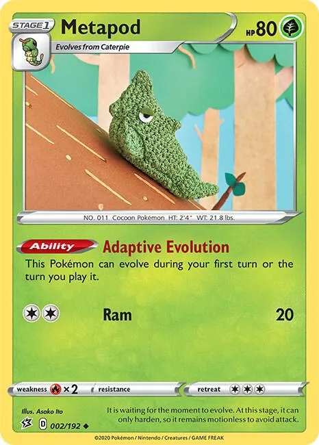Metapod #002/192 Pokémon card from Rebel Clash
