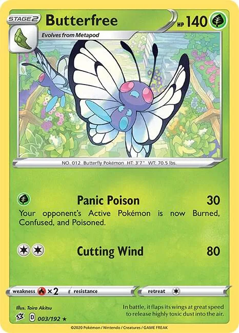 Butterfree #003/192 Holofoil Pokémon card from Rebel Clash