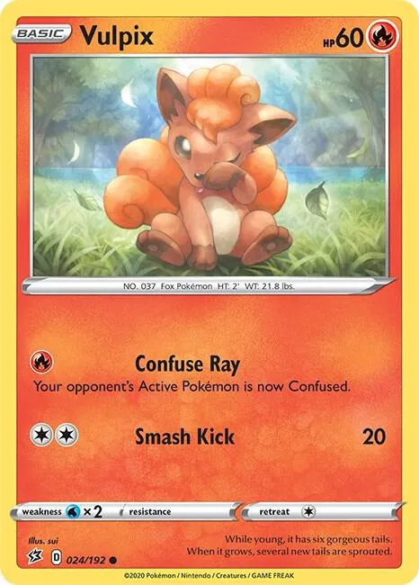 Vulpix #024/192 Pokémon card from Rebel Clash