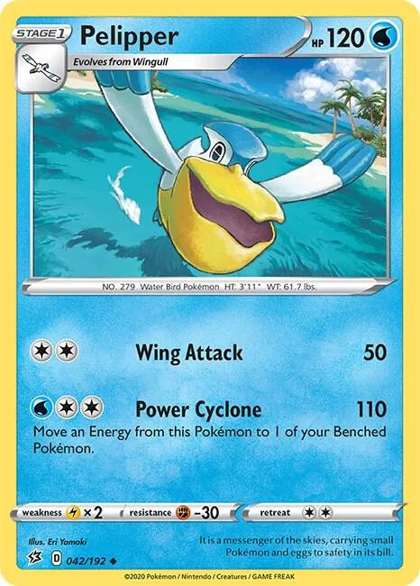 Pelipper #042/192 Pokémon card from Rebel Clash