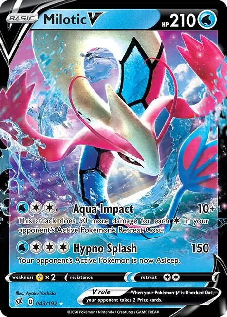 Milotic V #043/192 Holofoil Pokémon card from Rebel Clash