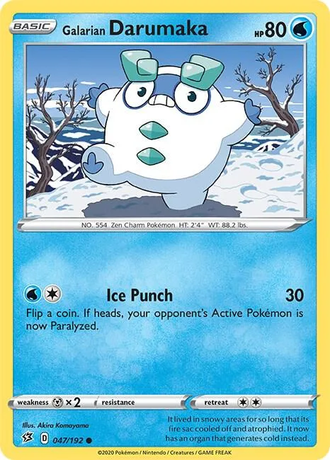 Galarian Darumaka #047/192 Reverse Holofoil Pokémon card from Rebel Clash
