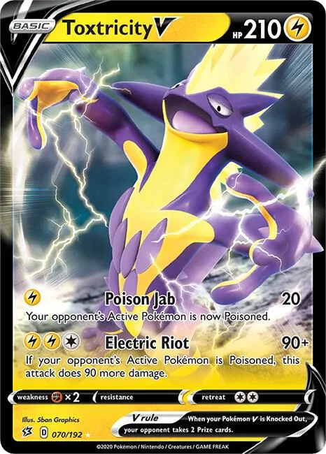 Toxtricity V #070/192 Holofoil Pokémon card from Rebel Clash