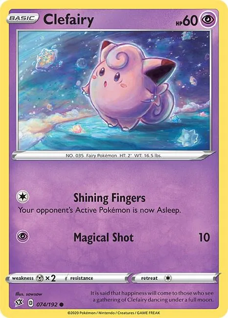Clefairy #074/192 Pokémon card from Rebel Clash