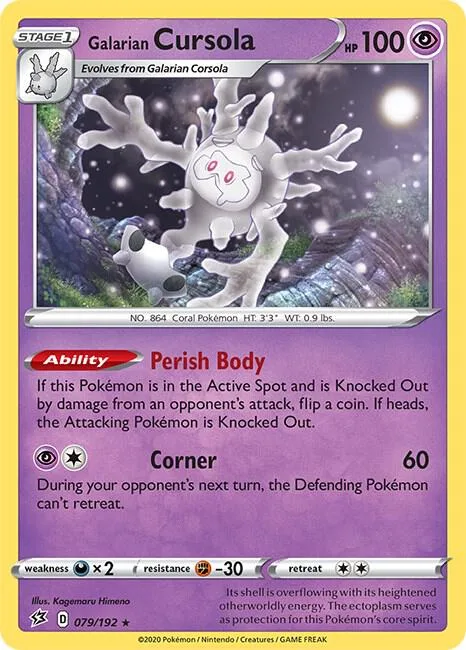 Galarian Cursola #079/192 Holofoil Pokémon card from Rebel Clash