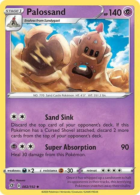 Palossand #082/192 Pokémon card from Rebel Clash