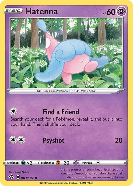 Hatenna #083/192 Reverse Holofoil Pokémon card from Rebel Clash