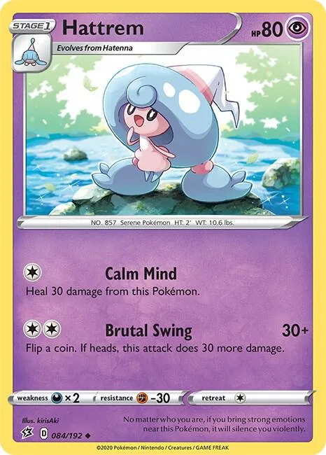 Hattrem #084/192 Pokémon card from Rebel Clash