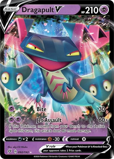 Dragapult V #092/192 Holofoil Pokémon card from Rebel Clash