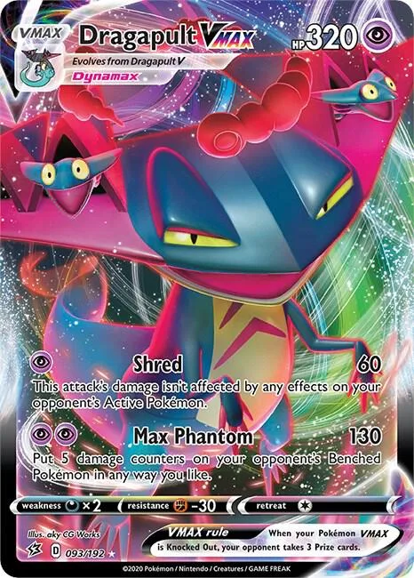 Dragapult VMAX #093/192 Holofoil Pokémon card from Rebel Clash