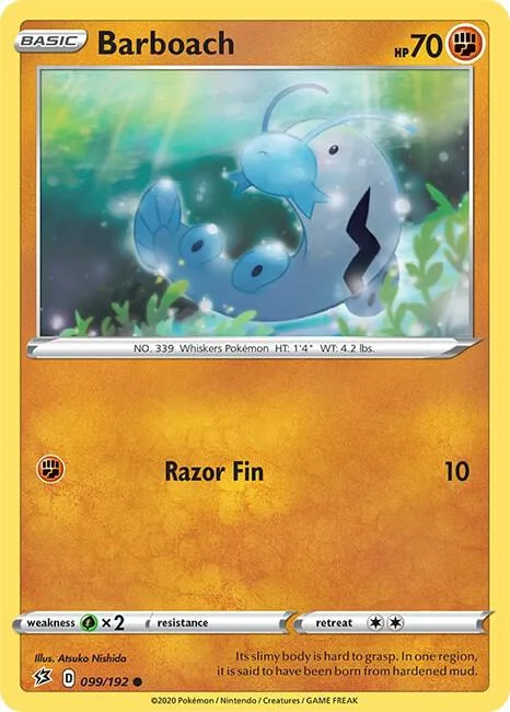 Barboach #099/192 Pokémon card from Rebel Clash