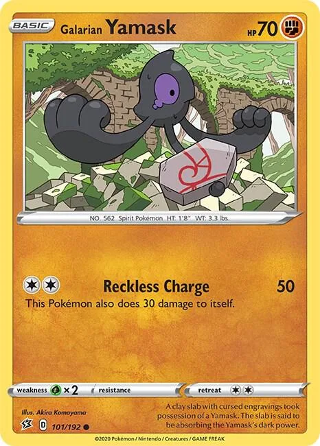 Galarian Yamask #101/192 Pokémon card from Rebel Clash