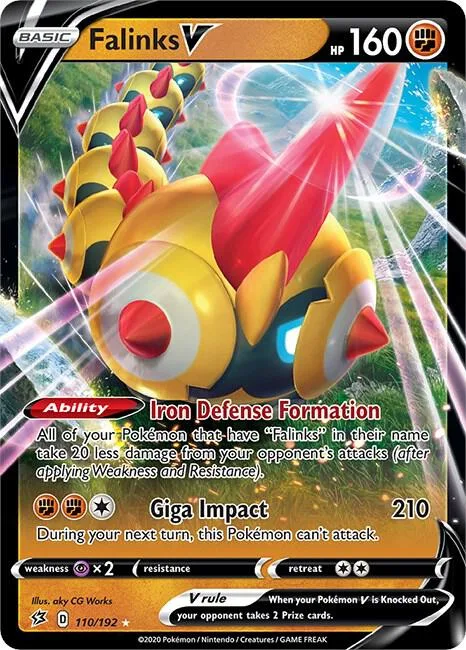 Falinks V #110/192 Holofoil Pokémon card from Rebel Clash