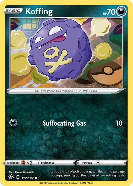 Koffing #112/192 Pokémon card from Rebel Clash