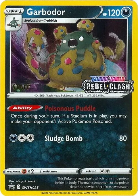 Garbodor - SWSH025 Prerelease [Staff] #SWSH025 Holofoil Pokémon card from Sword & Shield Promo Cards