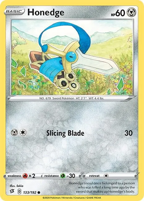 Honedge #133/192 Pokémon card from Rebel Clash