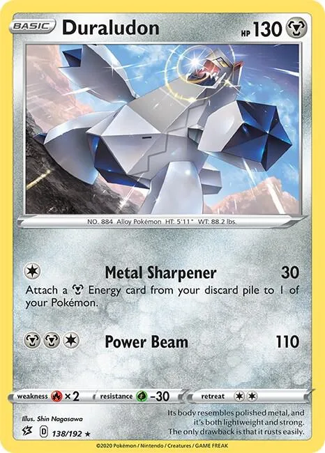 Duraludon #138/192 Reverse Holofoil Pokémon card from Rebel Clash