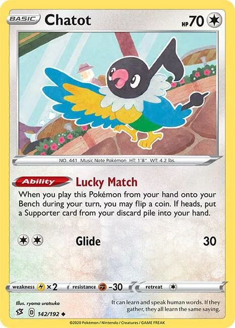Chatot #142/192 Pokémon card from Rebel Clash
