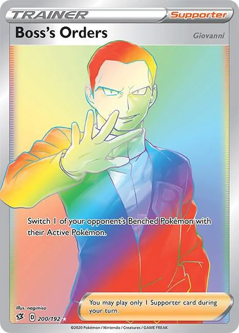Boss's Orders Secret Rare #200/192 Holofoil Pokémon card from Rebel Clash