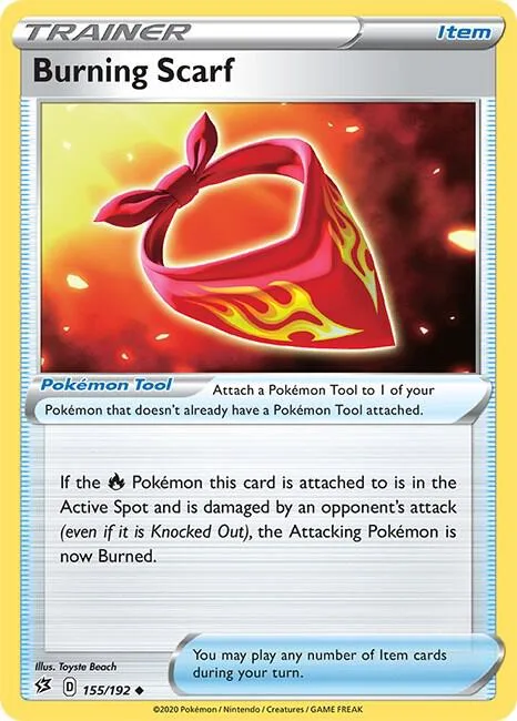 Burning Scarf #155/192 Pokémon card from Rebel Clash