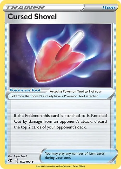 Cursed Shovel #157/192 Reverse Holofoil Pokémon card from Rebel Clash