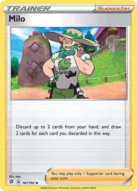Milo #161/192 Reverse Holofoil Pokémon card from Rebel Clash
