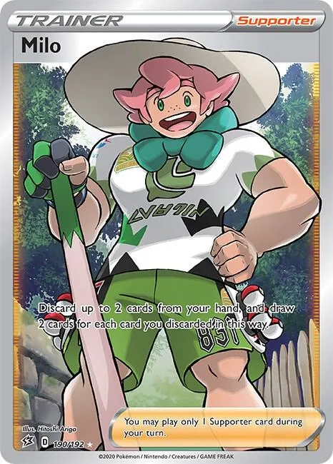 Milo Full Art #190/192 Holofoil Pokémon card from Rebel Clash