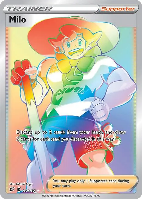 Milo Secret Rare #201/192 Holofoil Pokémon card from Rebel Clash