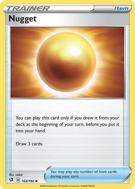 Nugget #162/192 Pokémon card from Rebel Clash