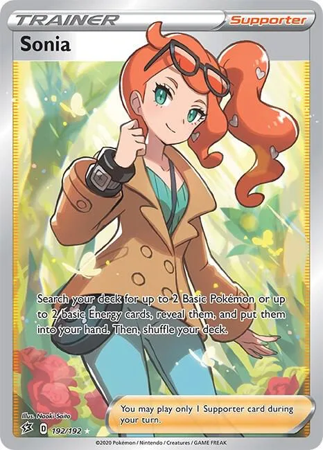 Sonia Full Art #192/192 Holofoil Pokémon card from Rebel Clash