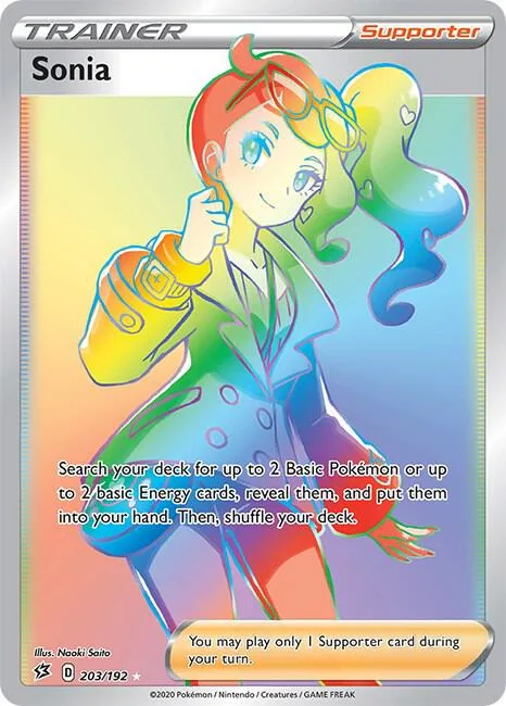 Sonia Secret Rare #203/192 Holofoil Pokémon card from Rebel Clash