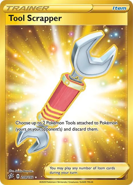 Tool Scrapper Secret Rare #208/192 Holofoil Pokémon card from Rebel Clash