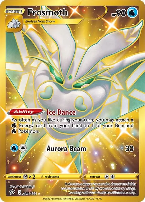 Frosmoth Secret Rare #204/192 Holofoil Pokémon card from Rebel Clash