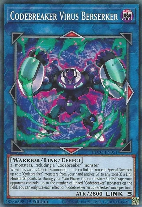 Codebreaker Virus Berserker ETCO-EN051 Yu-Gi-Oh card from Eternity Code