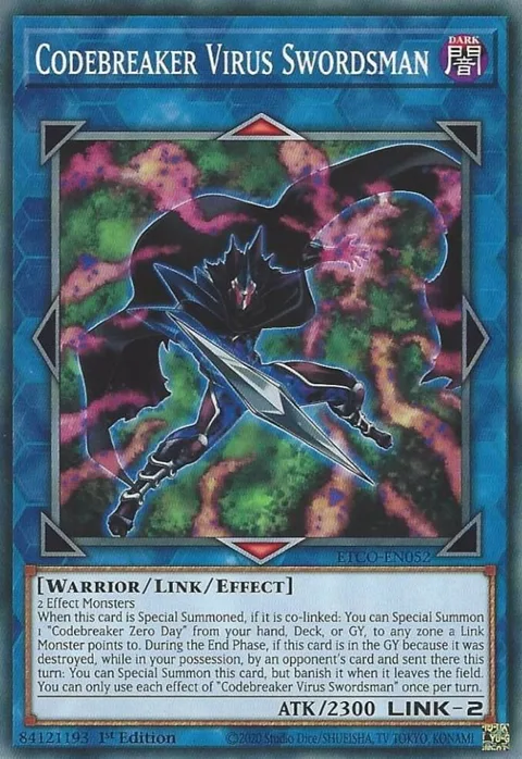 Codebreaker Virus Swordsman ETCO-EN052 Yu-Gi-Oh card from Eternity Code