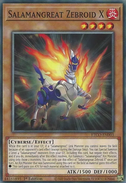 Salamangreat Zebroid X ETCO-EN003 Yu-Gi-Oh card from Eternity Code