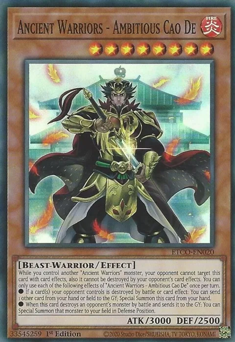 Ancient Warriors - Ambitious Cao De ETCO-EN020 Yu-Gi-Oh card from Eternity Code