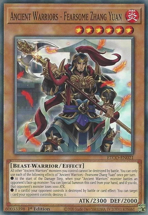 Ancient Warriors - Fearsome Zhang Yuan ETCO-EN021 Yu-Gi-Oh card from Eternity Code