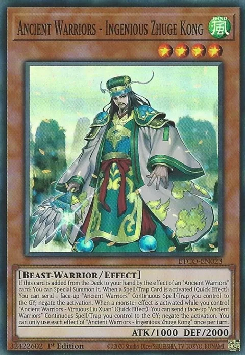 Ancient Warriors - Ingenious Zhuge Kong ETCO-EN023 Yu-Gi-Oh card from Eternity Code