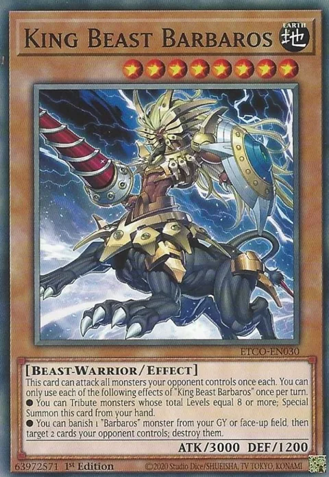 King Beast Barbaros ETCO-EN030 Yu-Gi-Oh card from Eternity Code