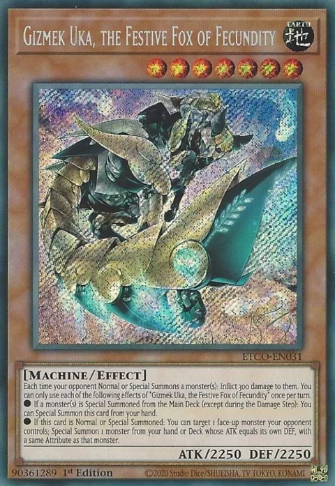 Gizmek Uka, the Festive Fox of Fecundity ETCO-EN031 Yu-Gi-Oh card from Eternity Code