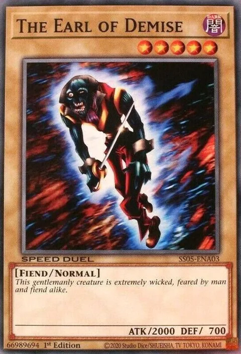 The Earl of Demise SS05-ENA03 Yu-Gi-Oh card from Speed Duel Decks: Twisted Nightmares