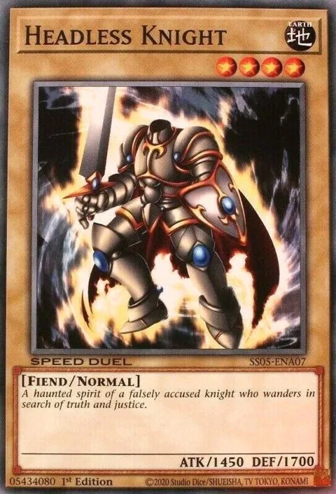 Headless Knight SS05-ENA07 Yu-Gi-Oh card from Speed Duel Decks: Twisted Nightmares