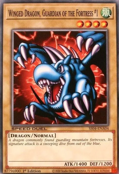Winged Dragon, Guardian of the Fortress #1 SS04-ENA04 Yu-Gi-Oh card from Speed Duel Decks: Match of the Millennium